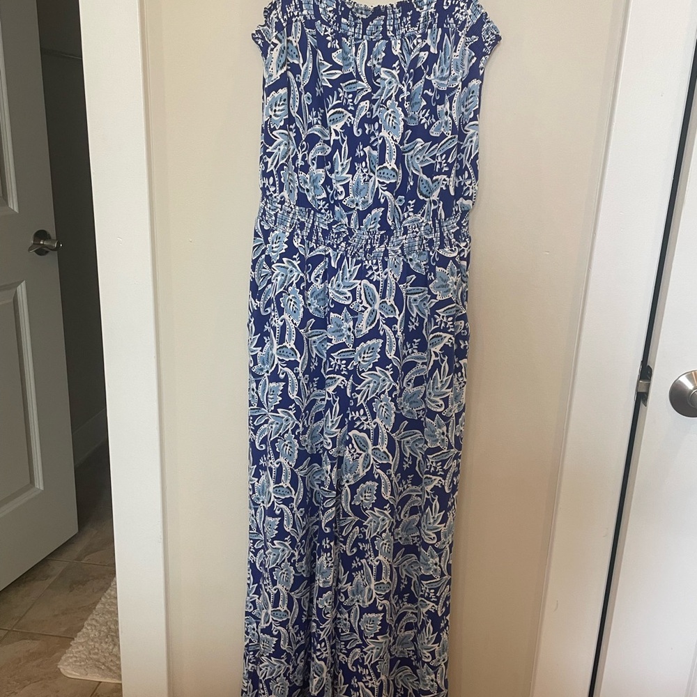 Blue and White Boden Jumpsuit